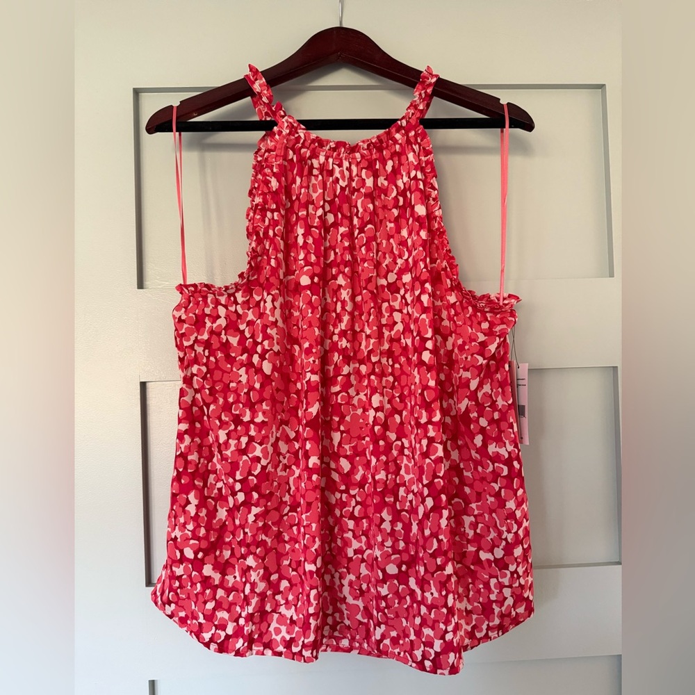 Liverpool Pink Patterned Sleeveless Blouse